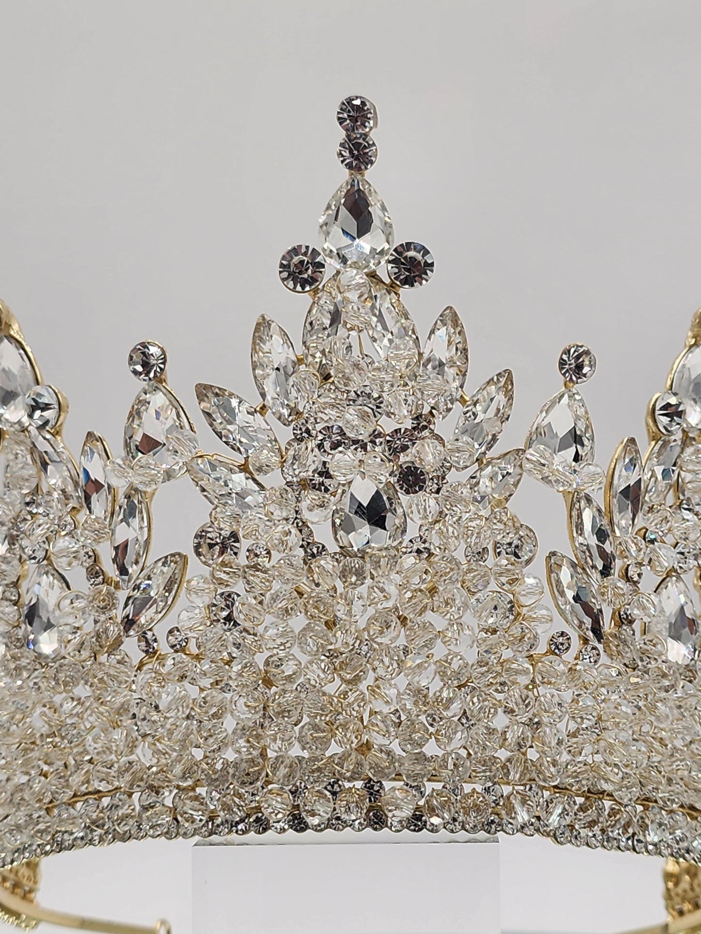 Crystal rhinestone tall tiara
