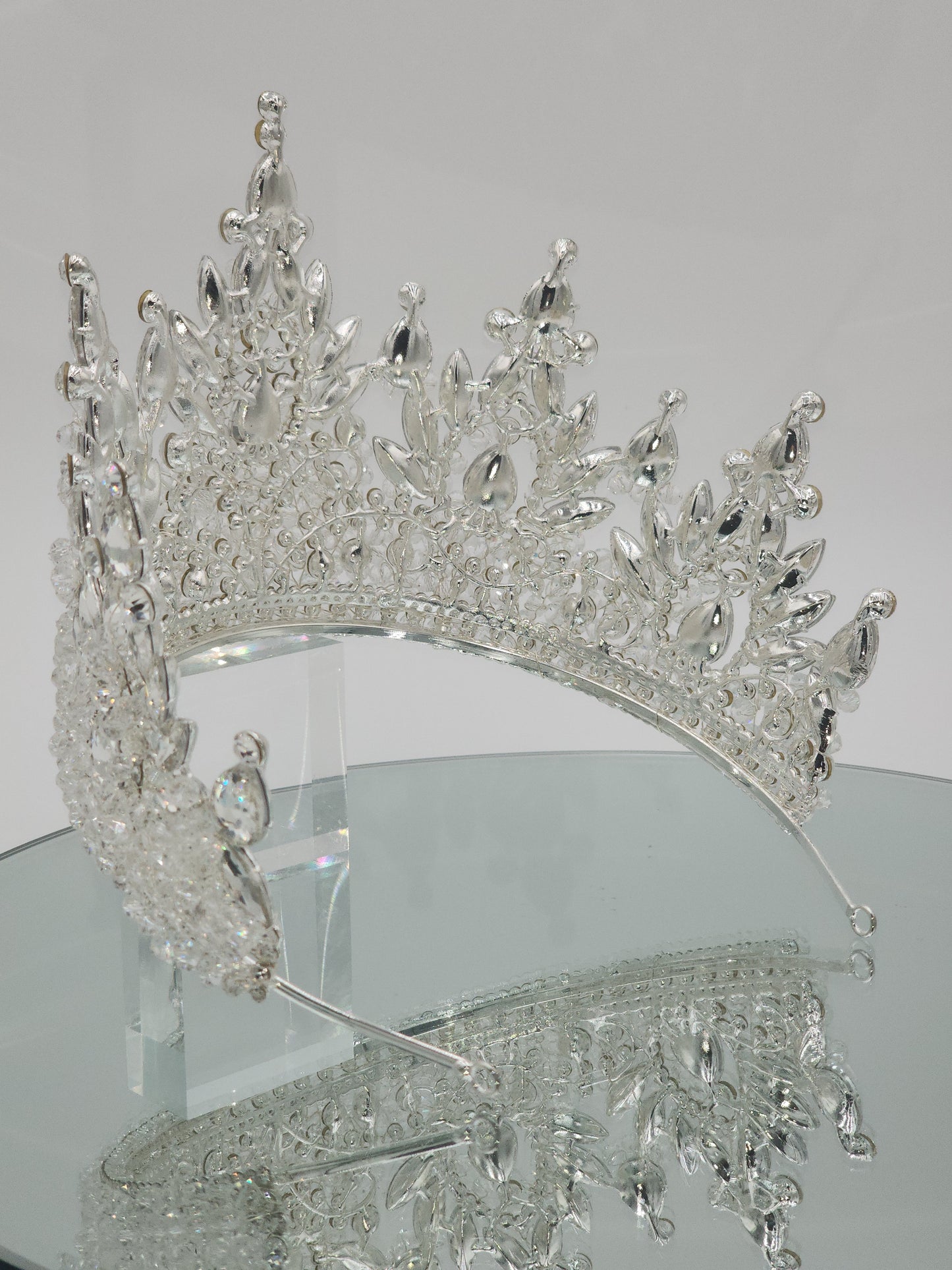 Crystal rhinestone tall tiara