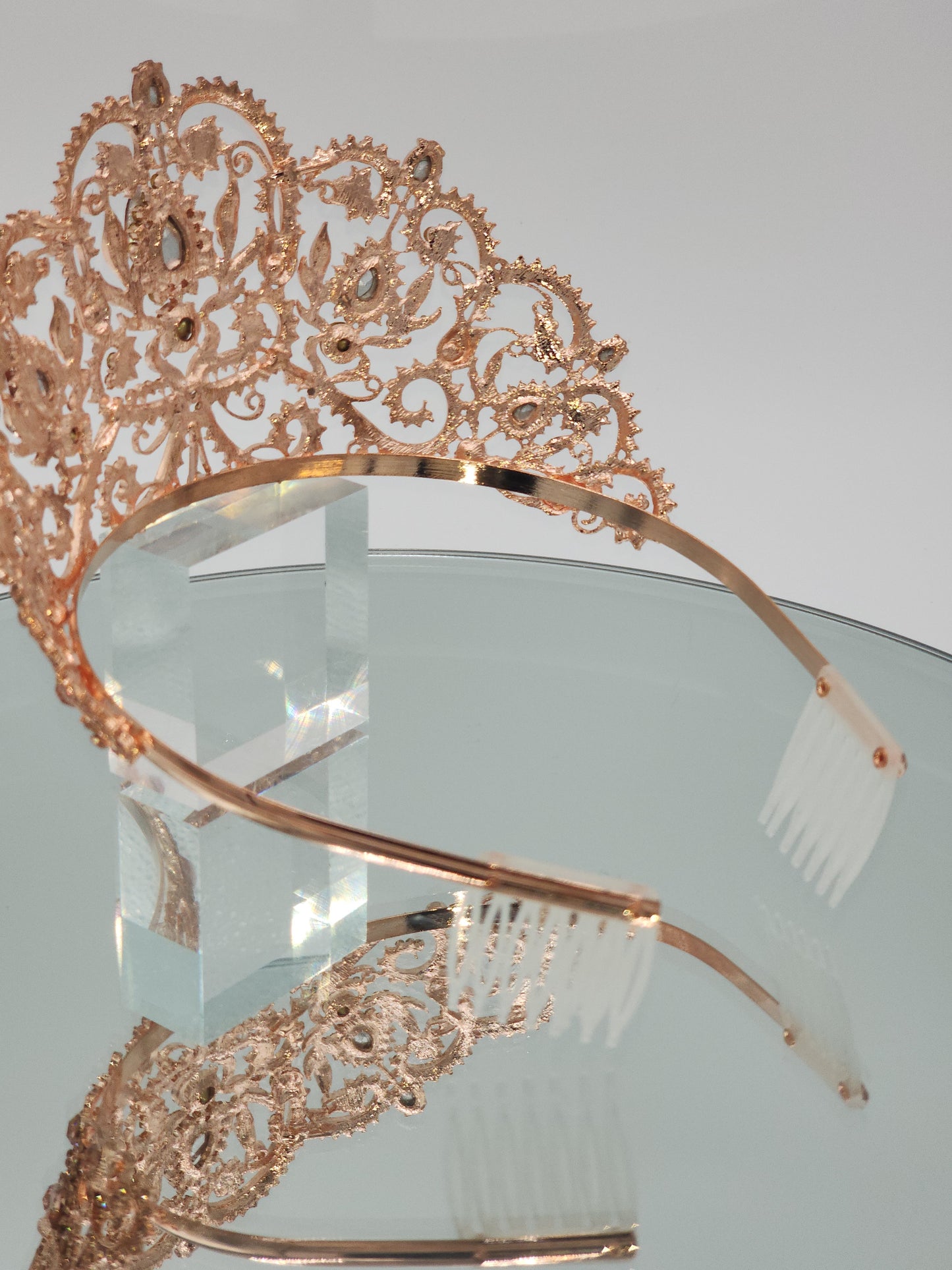 Rose Gold quinceañera crown #131