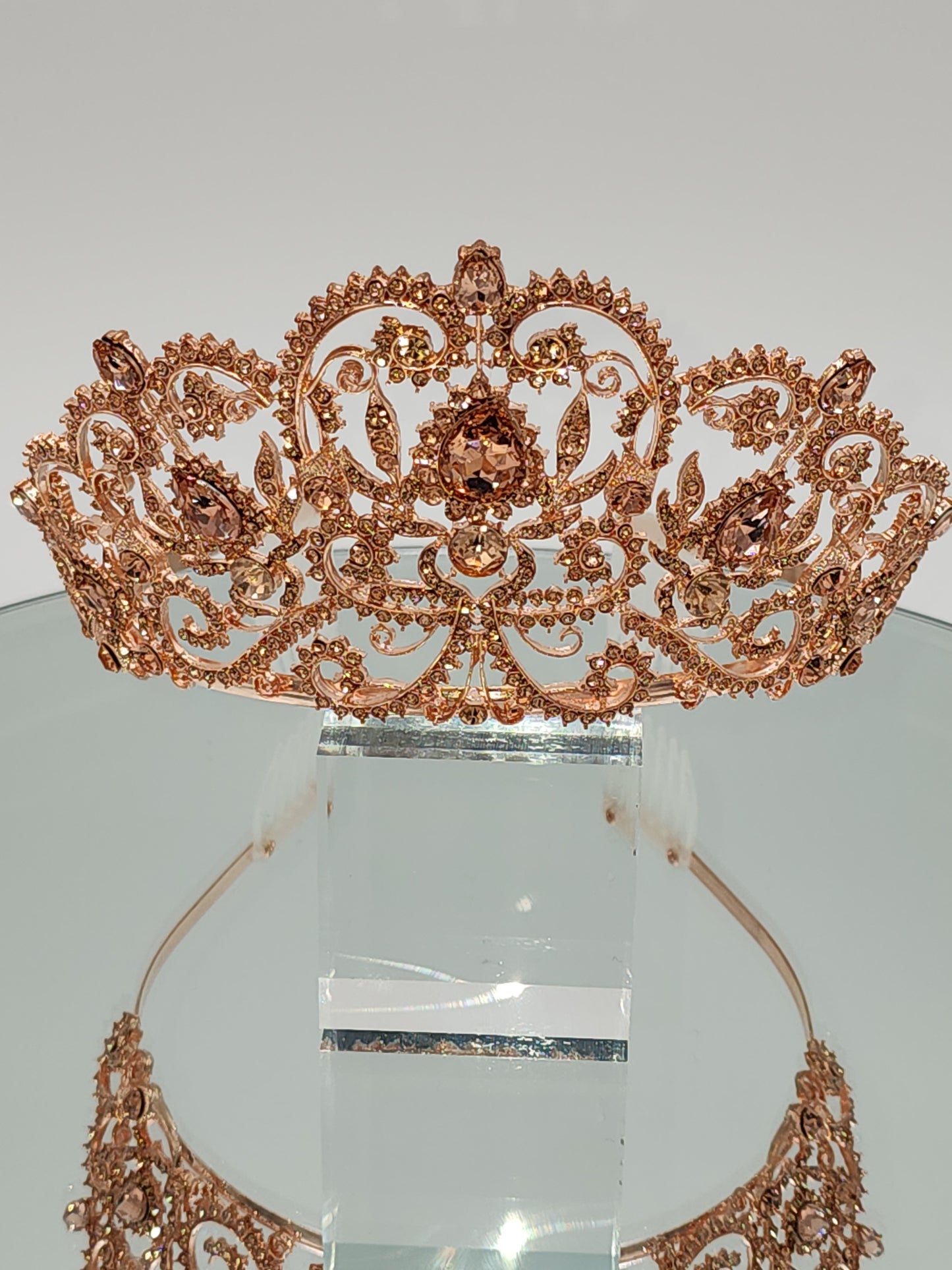 Rose Gold quinceañera crown #131