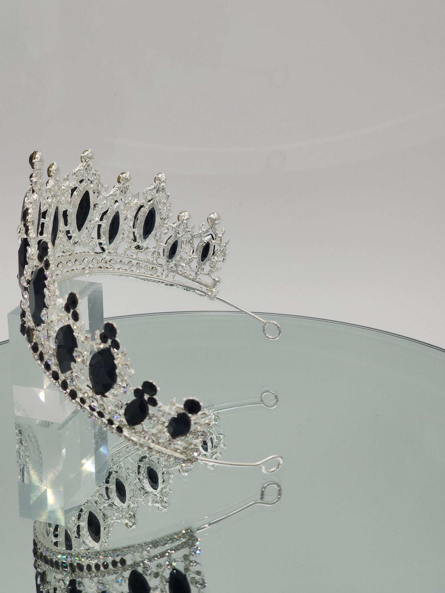Rhinestone Tiara in black and royal #1876