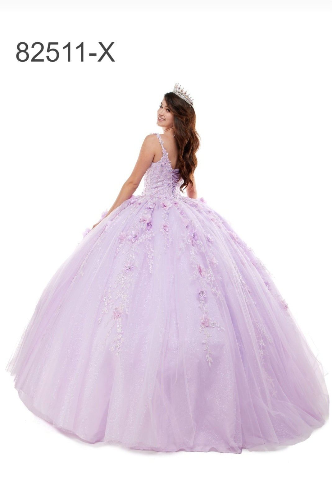 82511X 3D Flower Quinceañera Dress