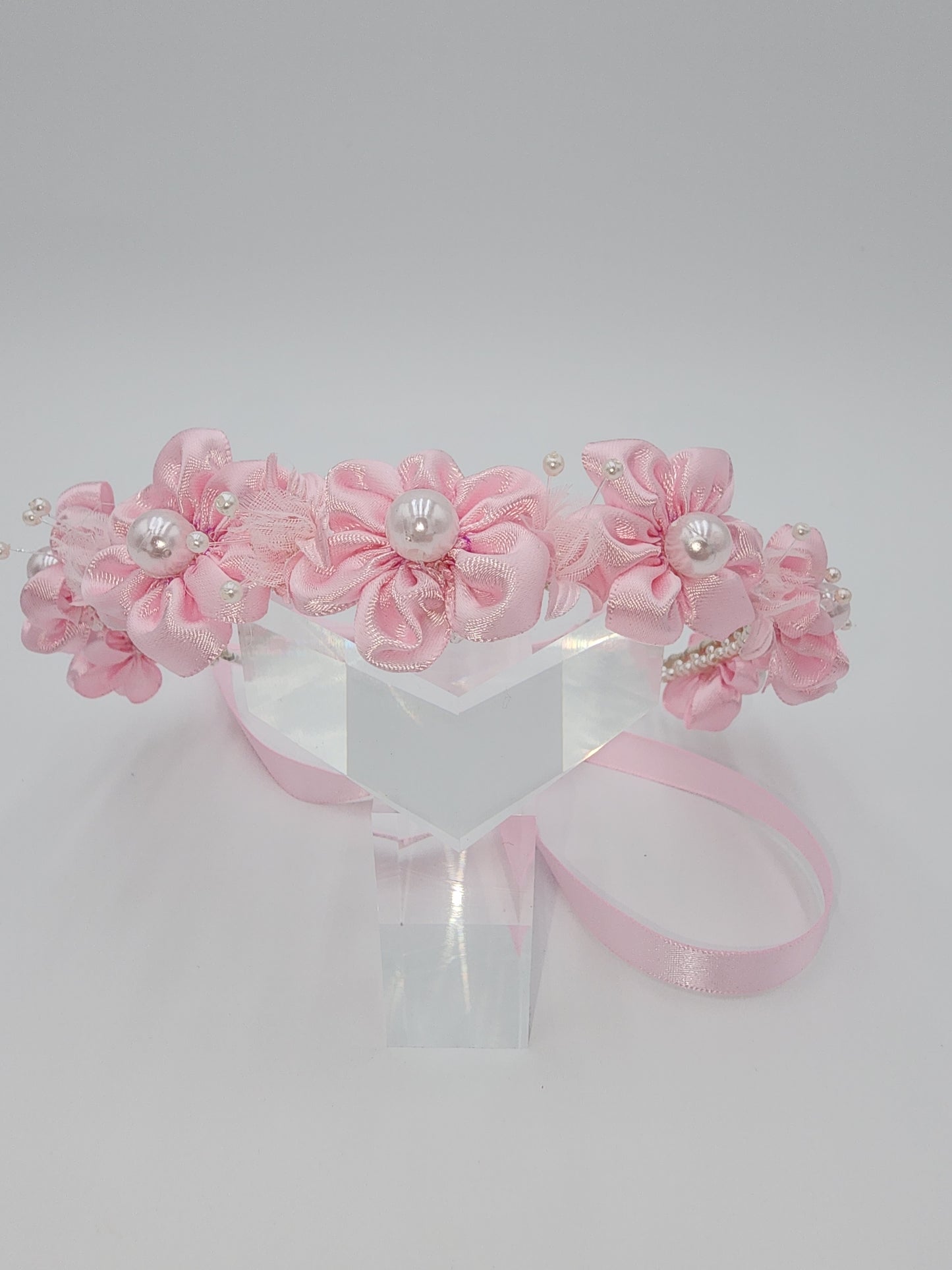 Pearl flower girl headband
