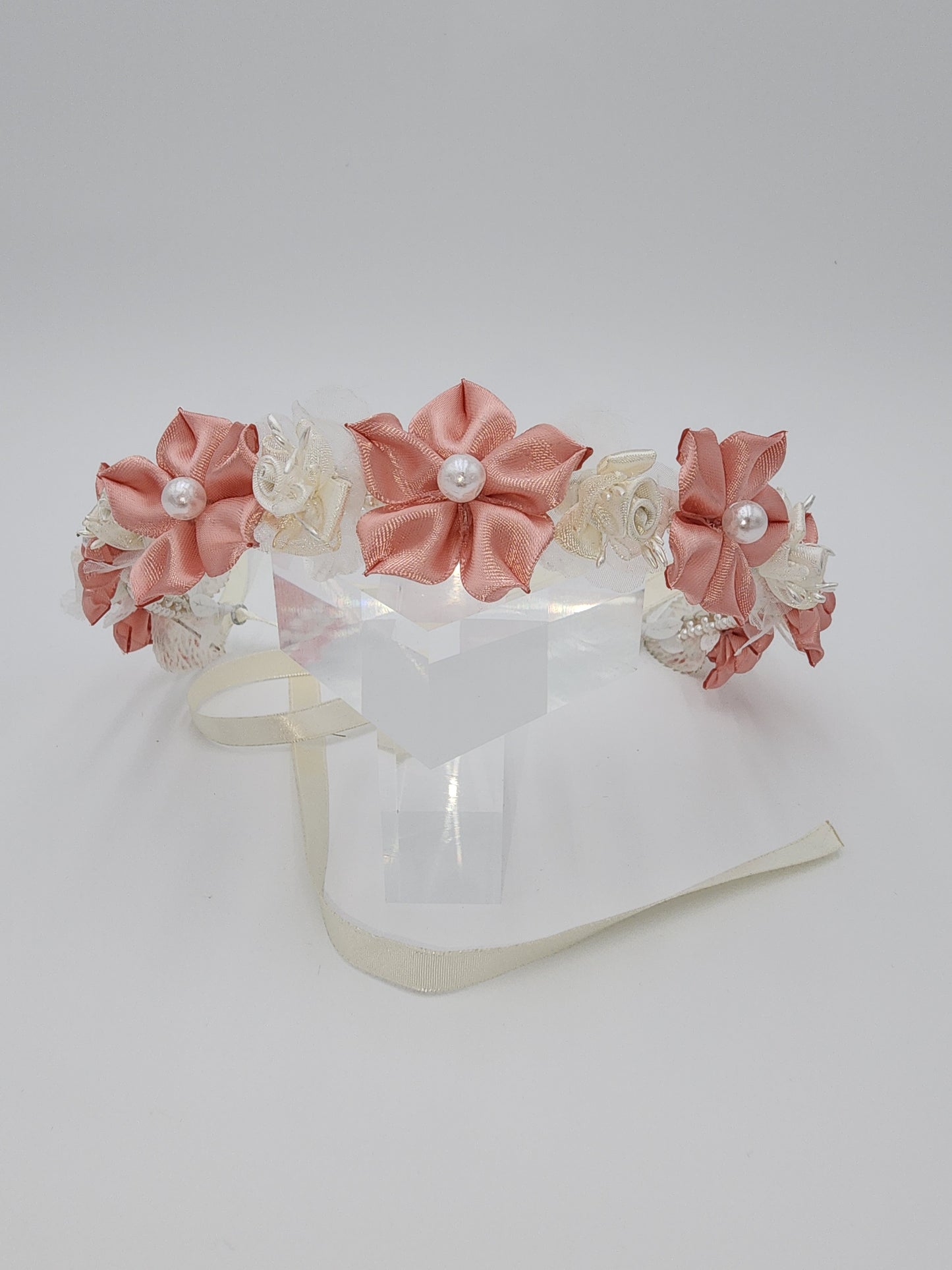 Pearl flower girl headband