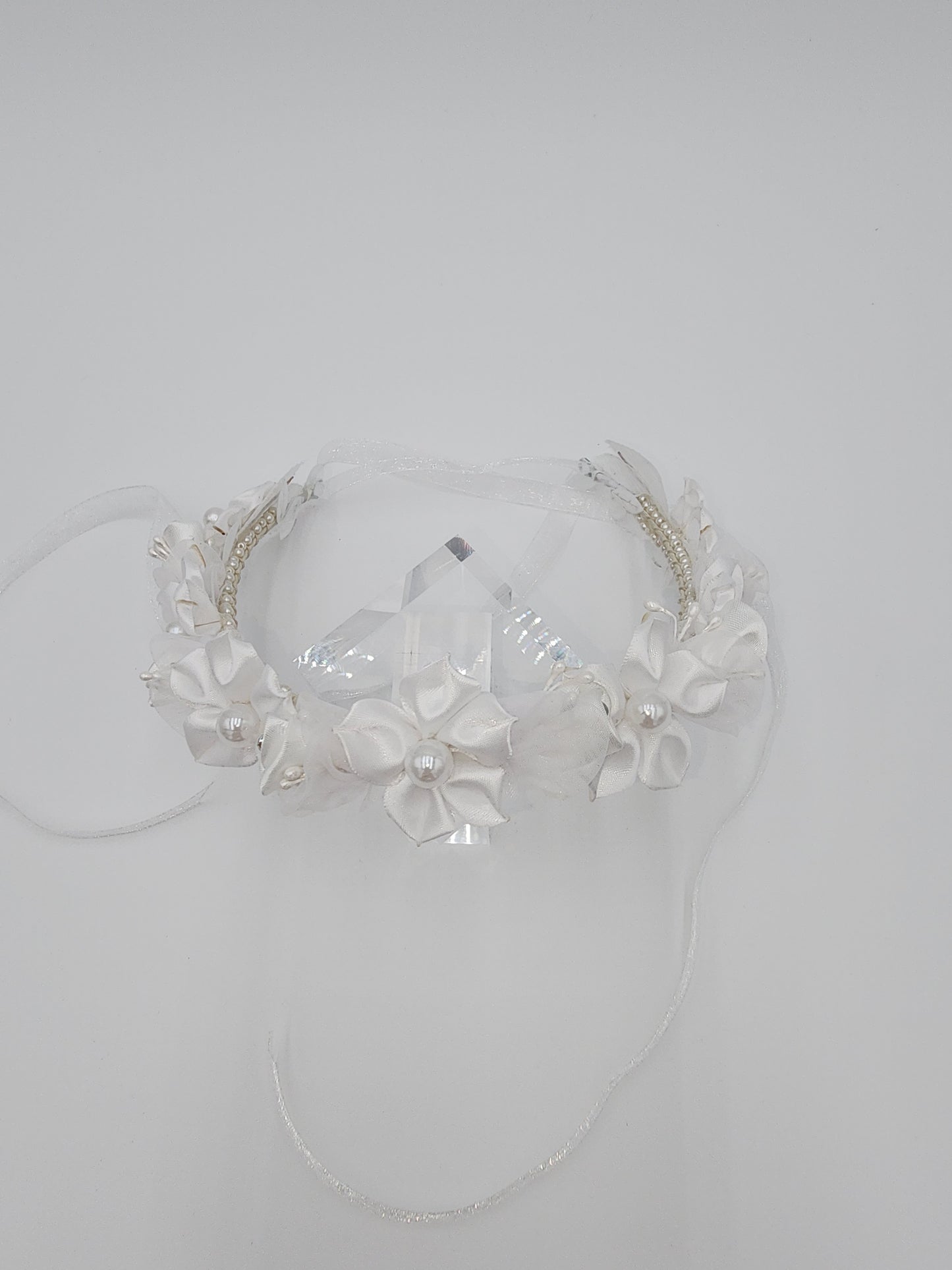 Pearl flower girl headband