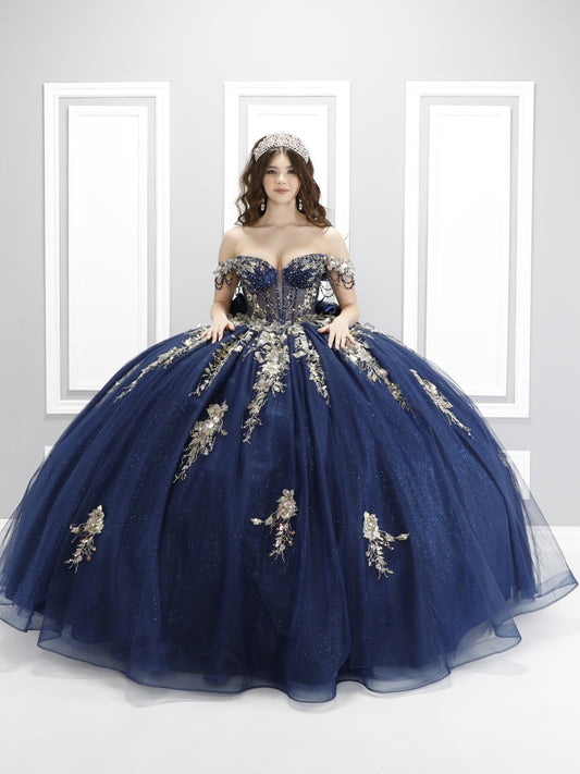 60004X Quinceañera Dress | Off-the-Shoulder Beaded Fiesta Gown
