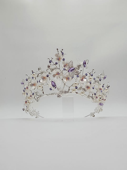 Lilac butterfly crown MF0014