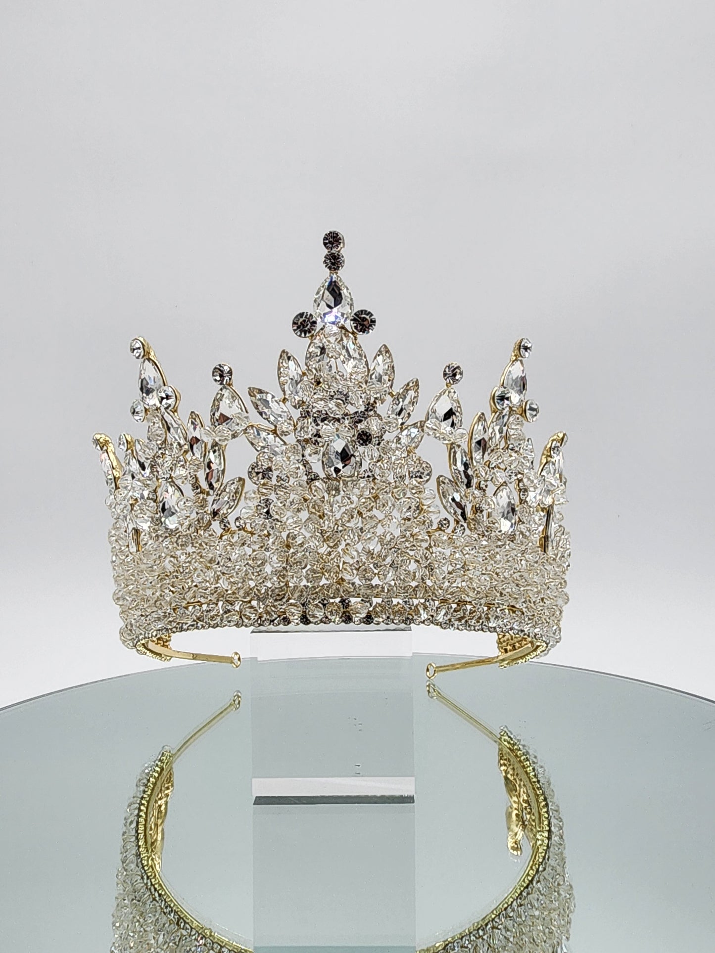 Crystal rhinestone tall tiara