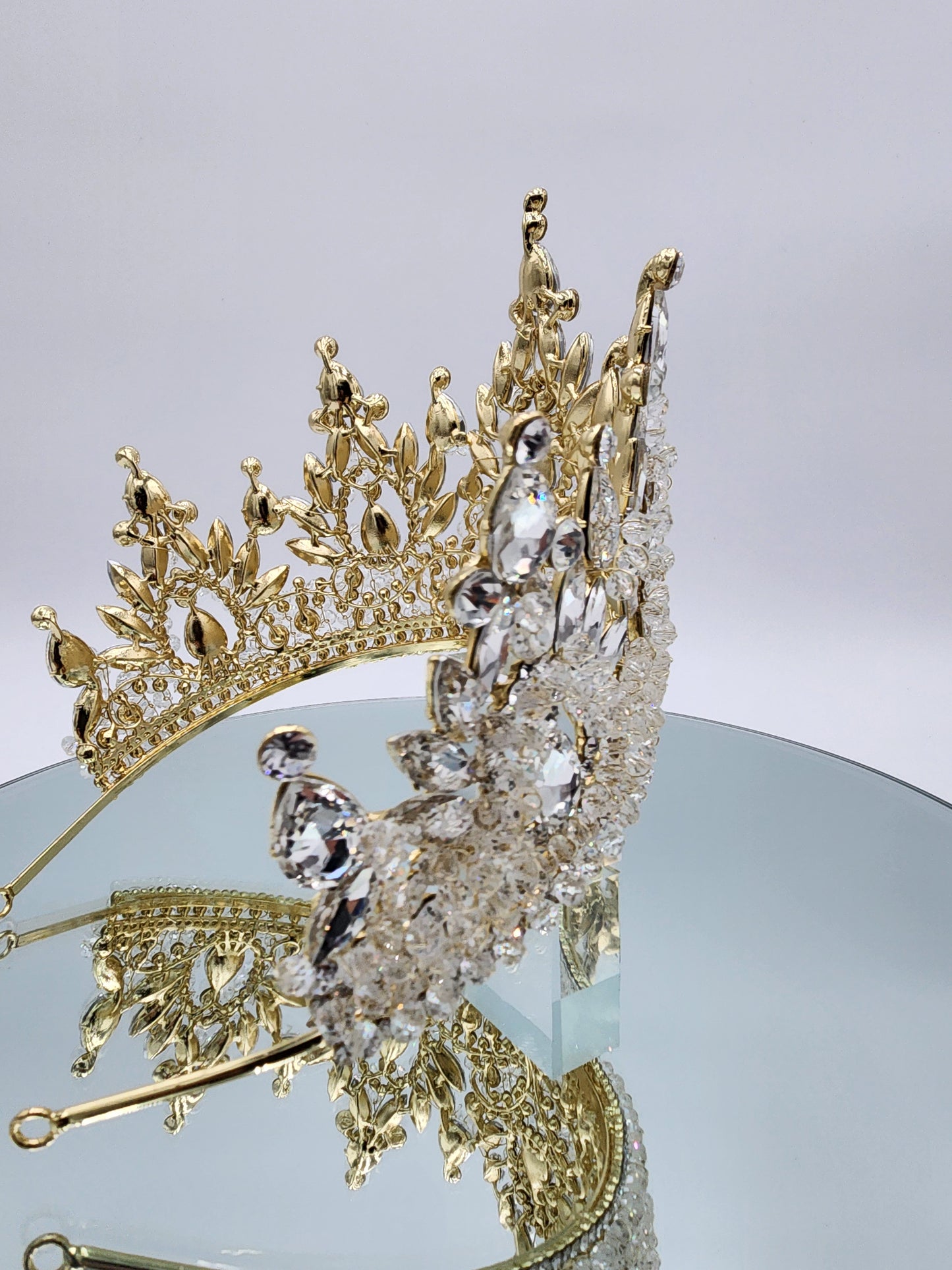 Crystal rhinestone tall tiara