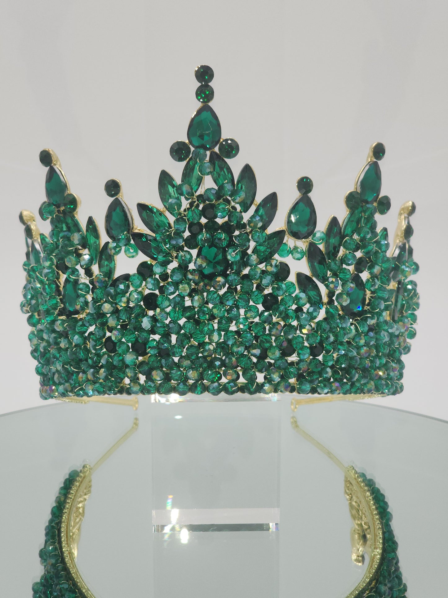 Crystal rhinestone tall tiara