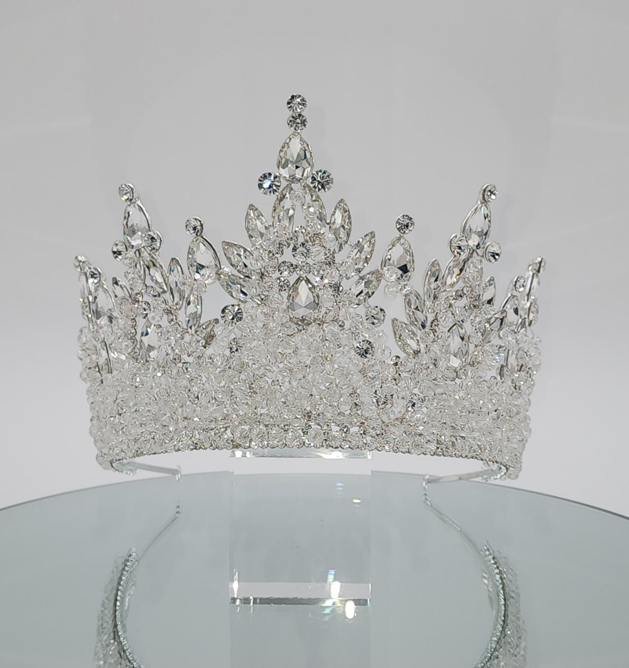Crystal rhinestone tall tiara