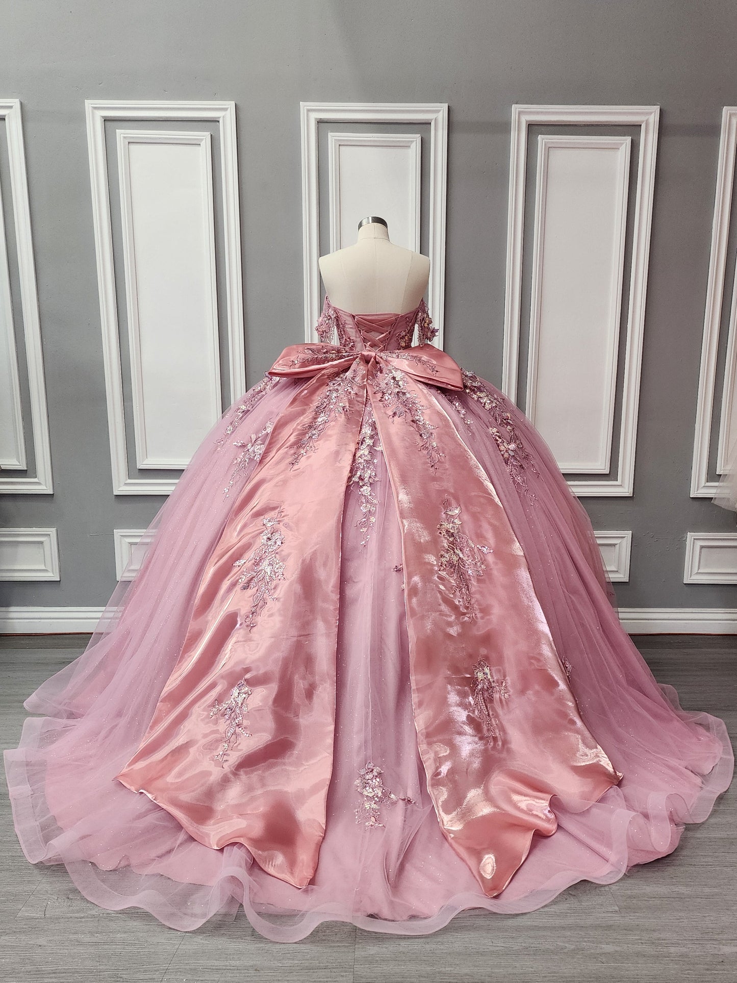 60004X Quinceañera Dress | Off-the-Shoulder Beaded Fiesta Gown