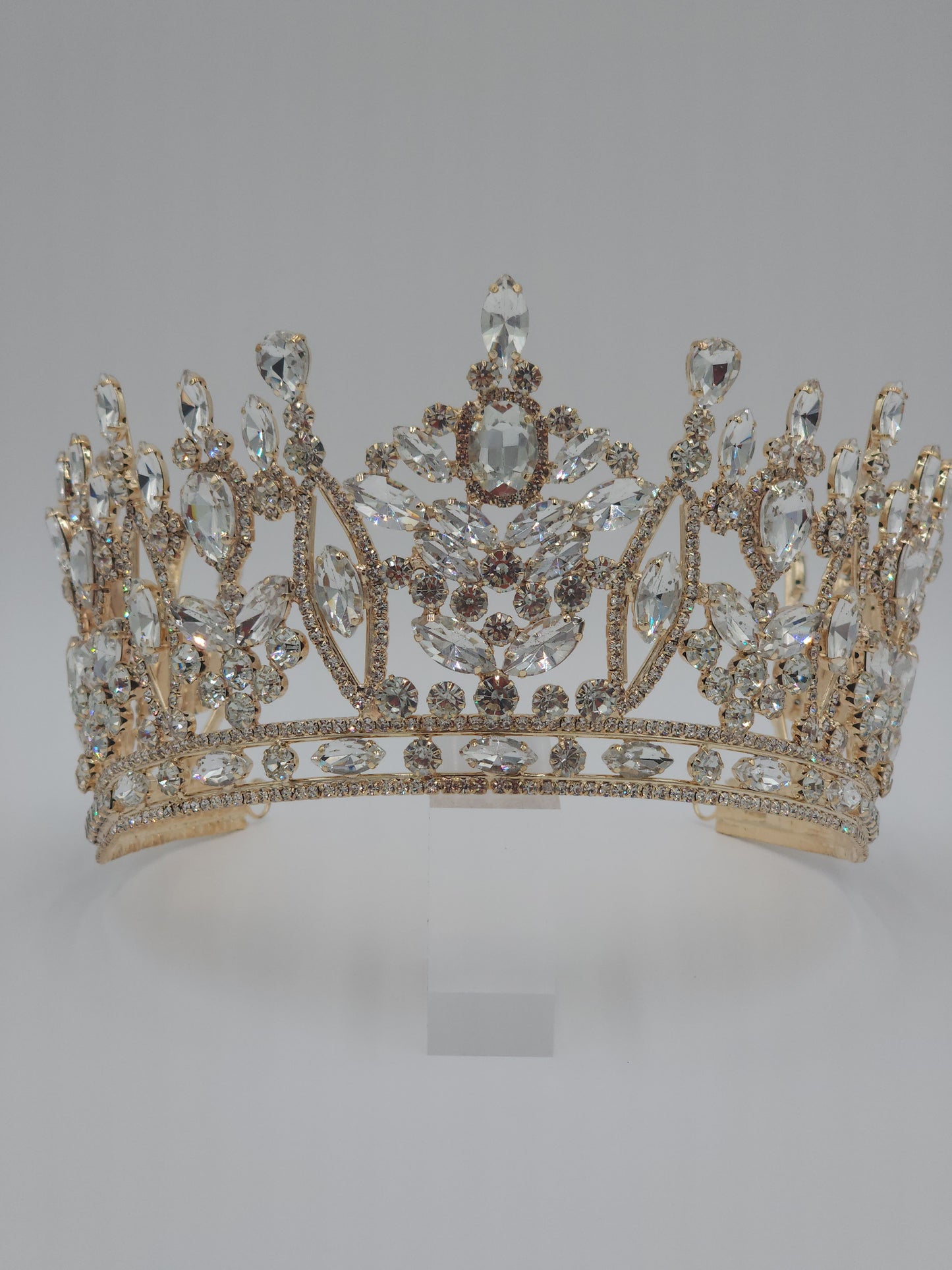 4” Quinceañera Crown with Rhinestones | Mexican Crafted Regal Tiara