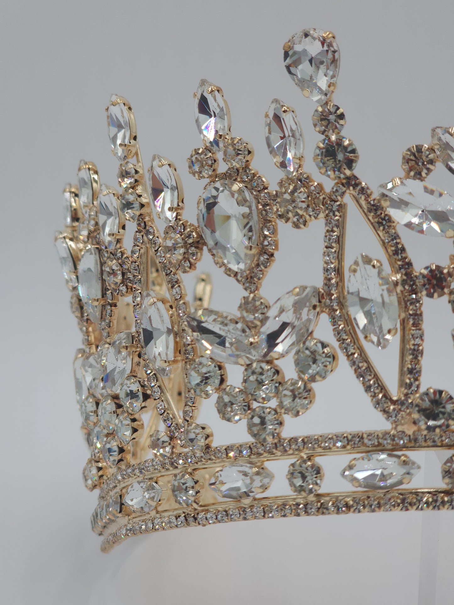 4” Quinceañera Crown with Rhinestones | Mexican Crafted Regal Tiara