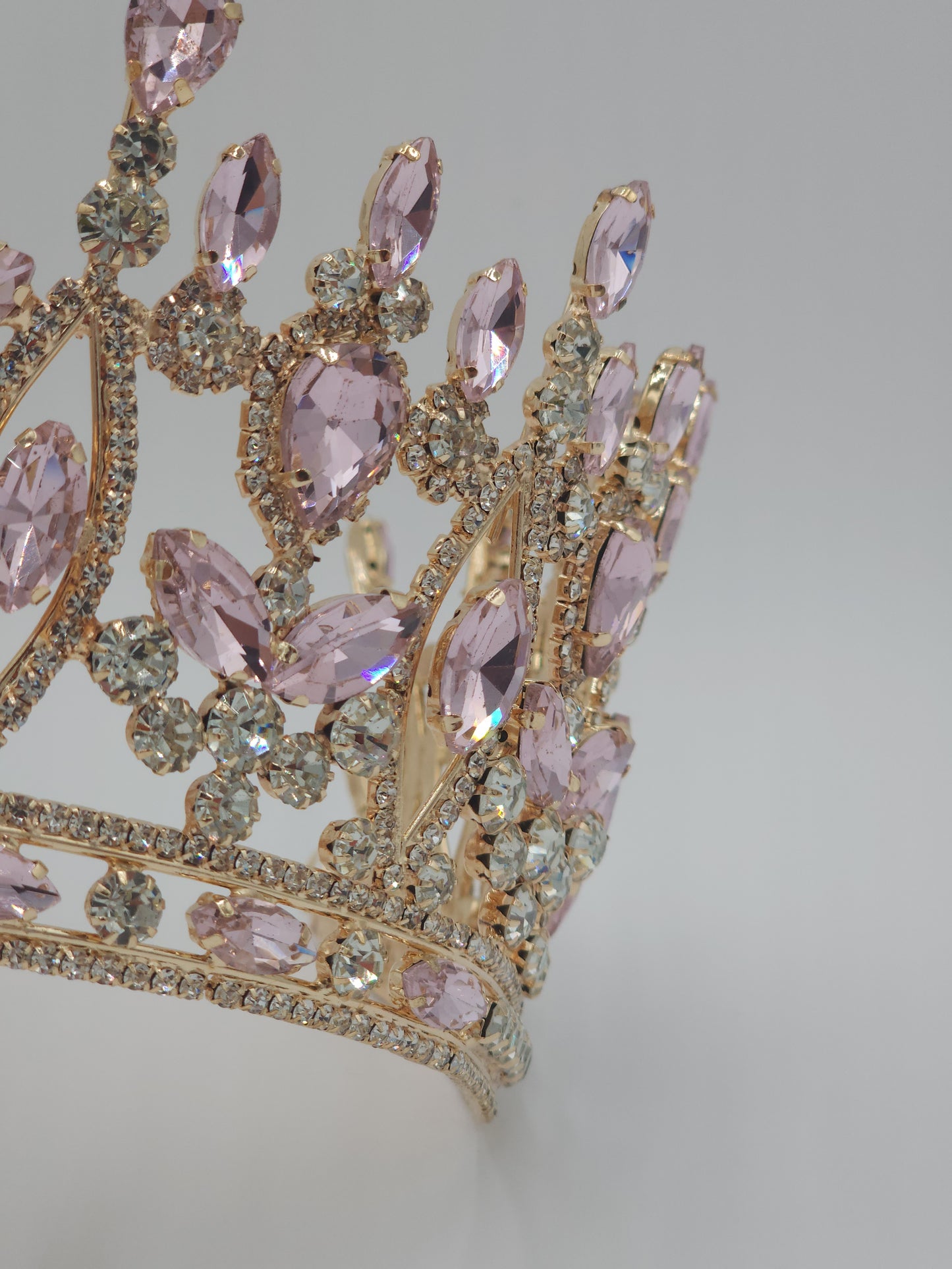 4” Quinceañera Crown with Rhinestones | Mexican Crafted Regal Tiara