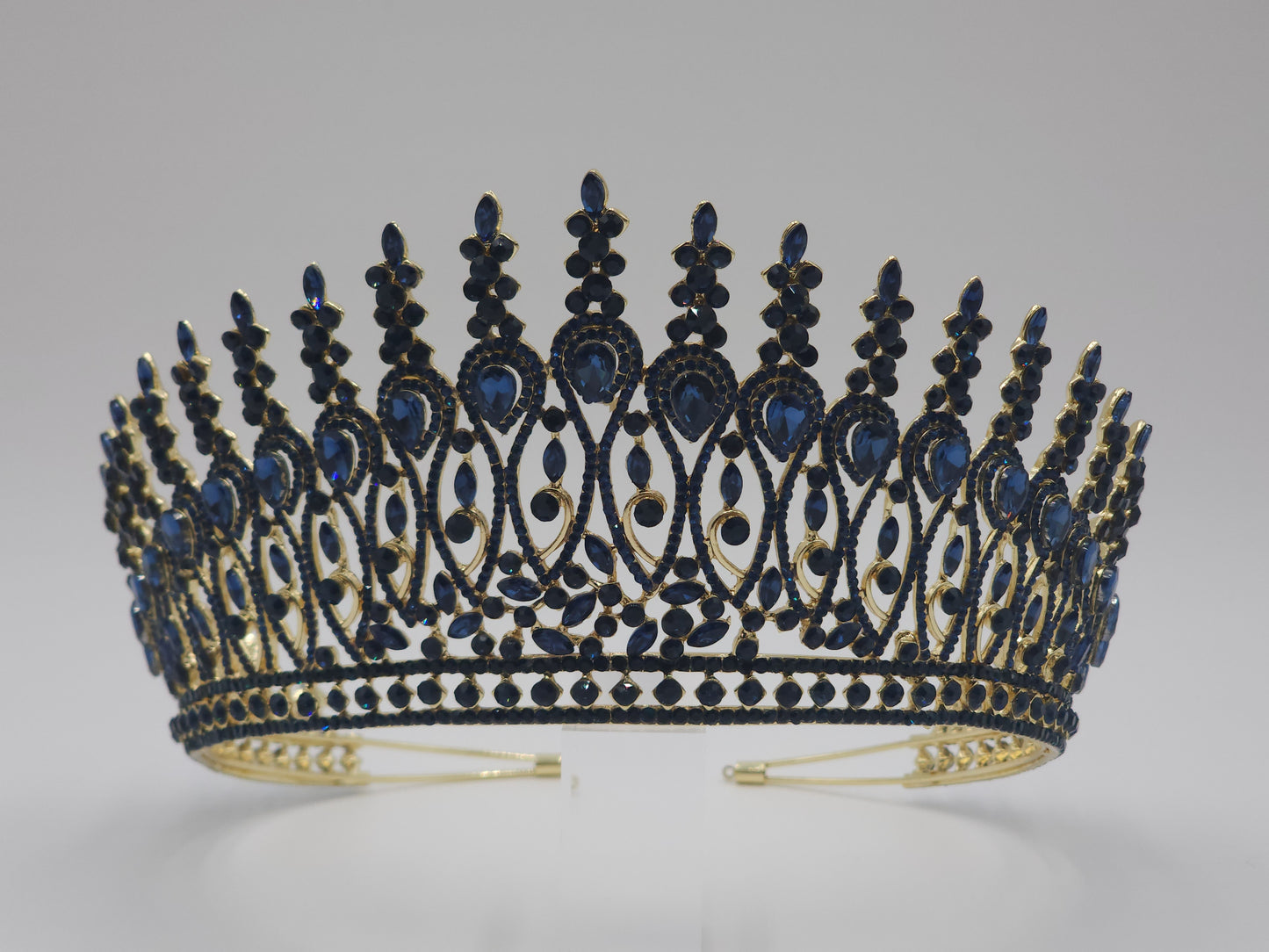 Luxury 4-Inch Tiered Quinceañera Crown Style 362 – Crystal Princess XV Tiara in Multiple Colors