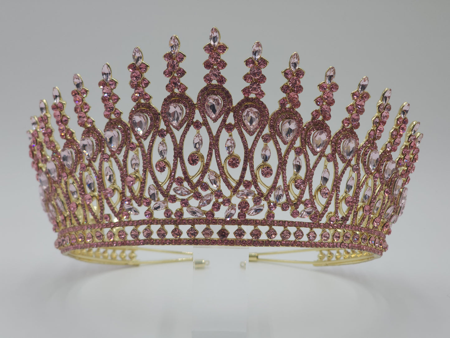 Luxury 4-Inch Tiered Quinceañera Crown Style 362 – Crystal Princess XV Tiara in Multiple Colors