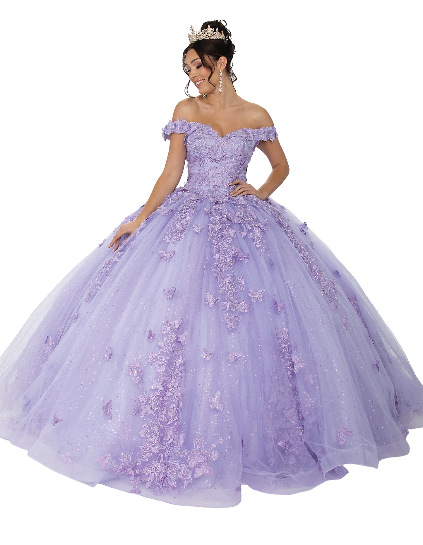 75709 Lilac Butterfly Quinceanera Dress
