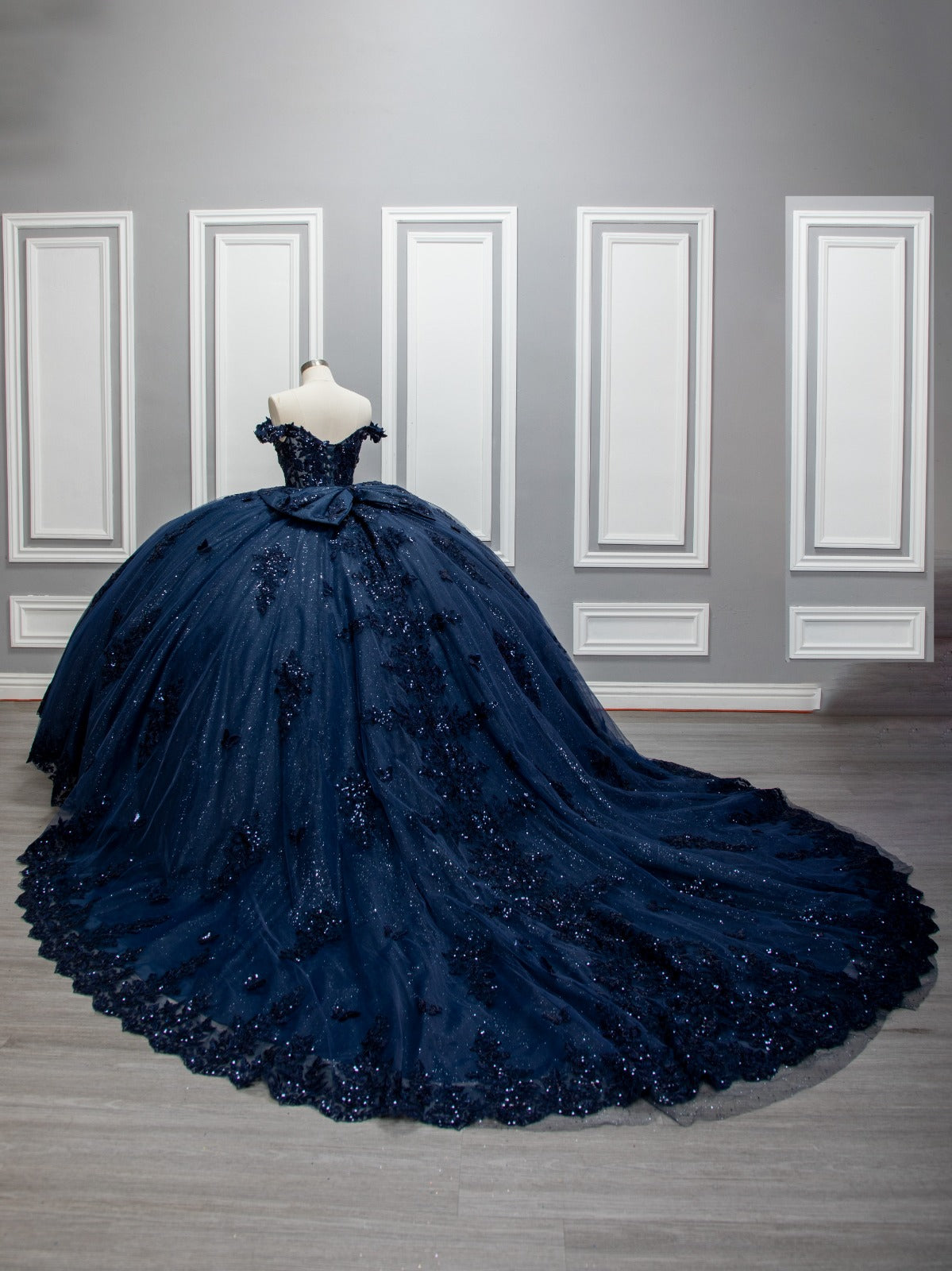 71230XB Quinceañera Dress | Butterfly Corset Ball Gown with Cape