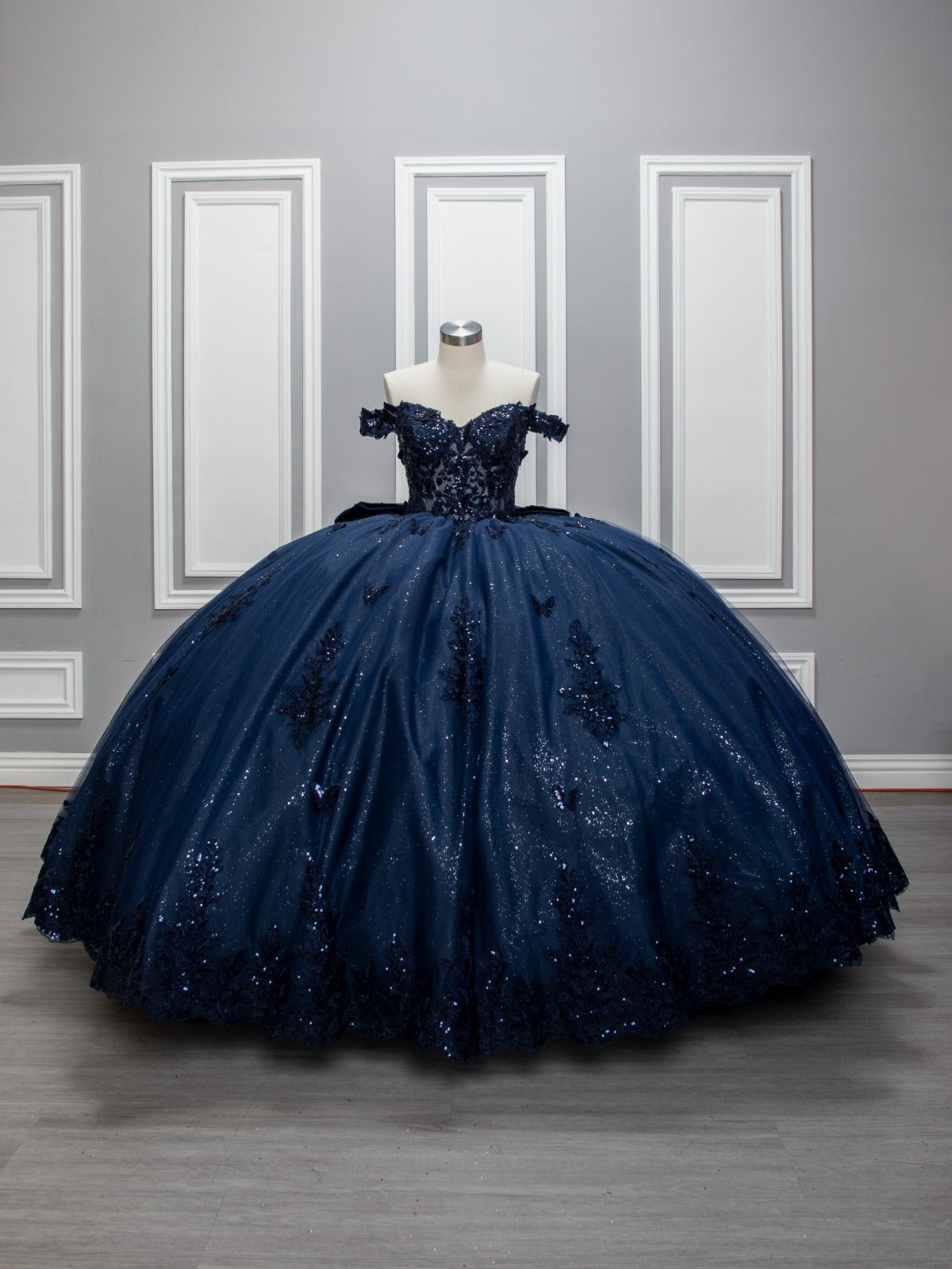 71230XB Quinceañera Dress | Butterfly Corset Ball Gown with Cape