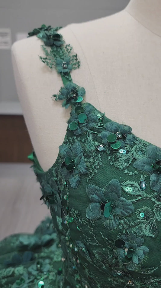 82511X 3D Flower Quinceañera Dress