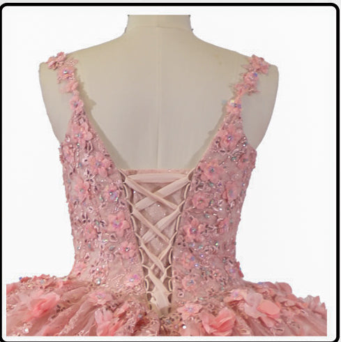 3D Flower Quinceañera Dress with Sweetheart Neckline | Style 82511X