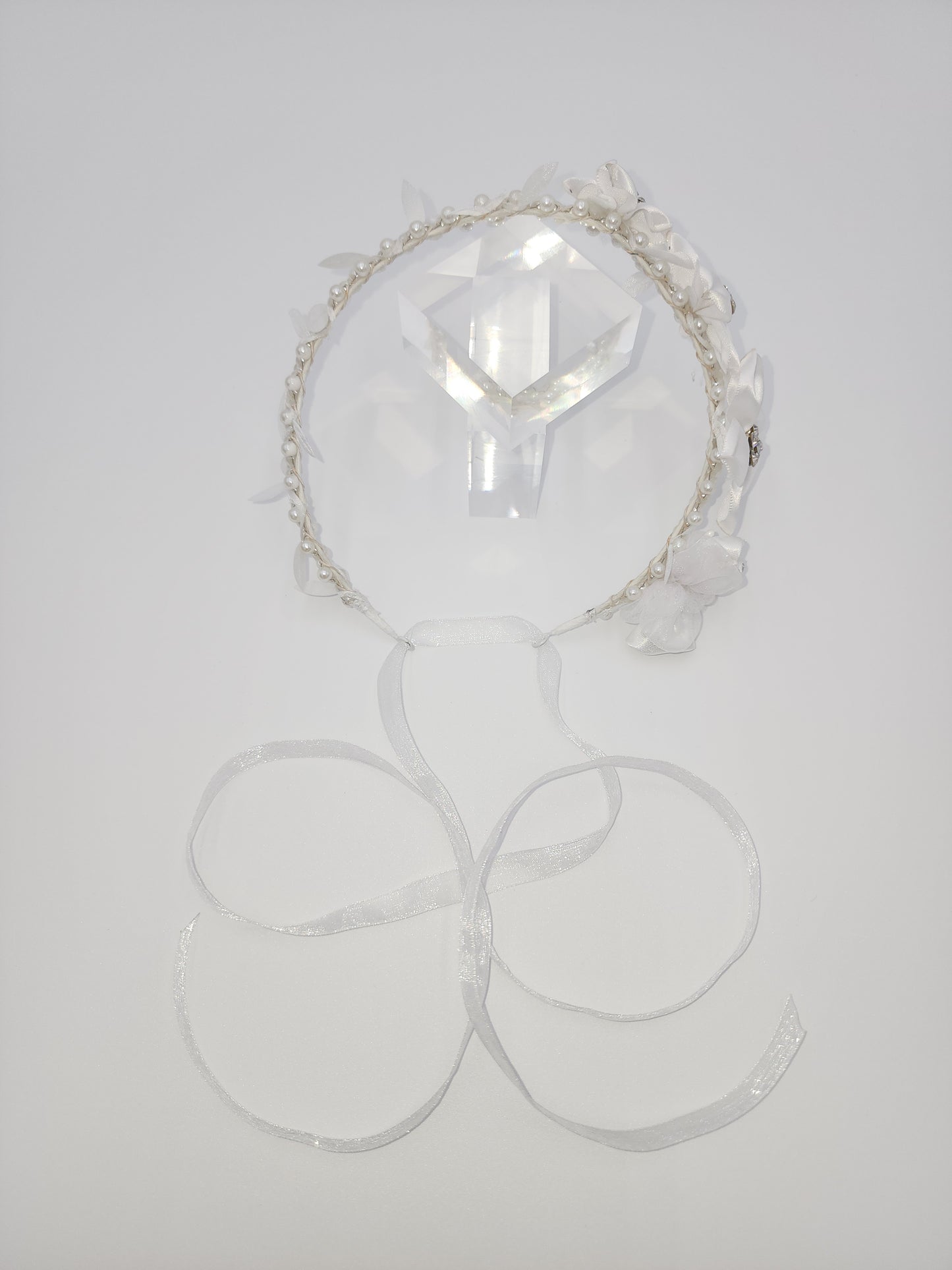Handmade satin flowers  side headpiece