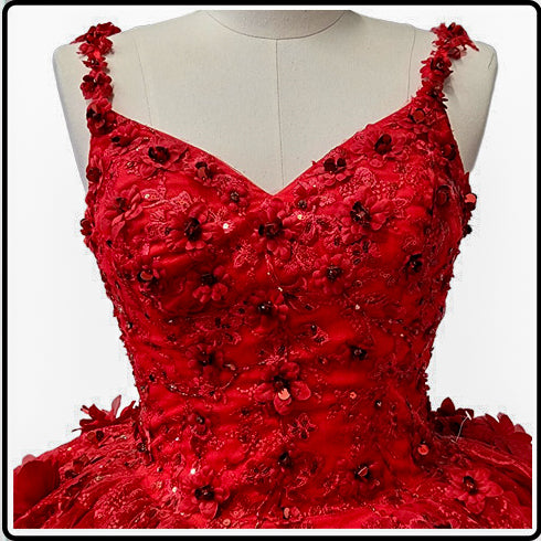 3D Flower Quinceañera Dress with Sweetheart Neckline | Style 82511X